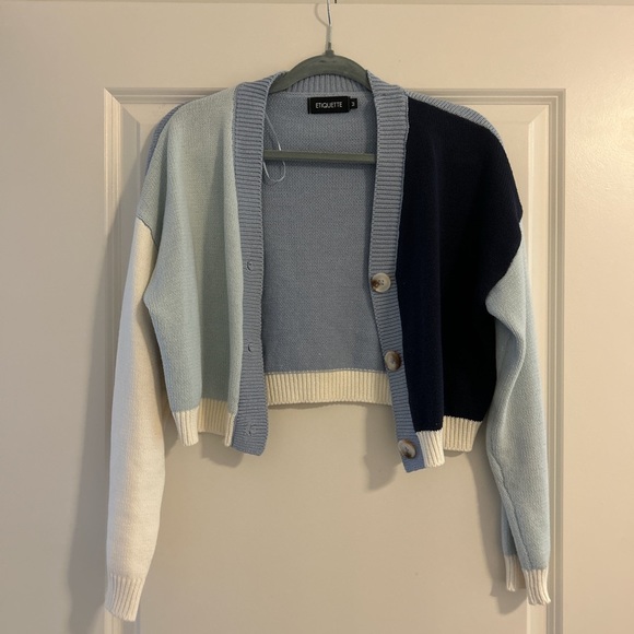 Blue patchwork sweater - Picture 1 of 4